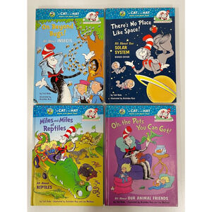 Lot of 4 The Cat In The Hat Book: All About Insects Solar System Reptiles Animal